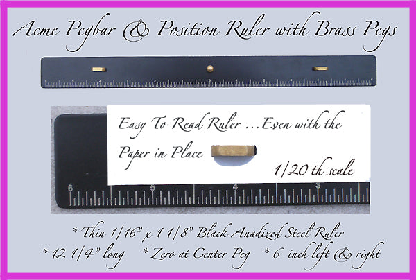 "Black Beauty" Acme Pegbar-Ruler  Ultra Thin