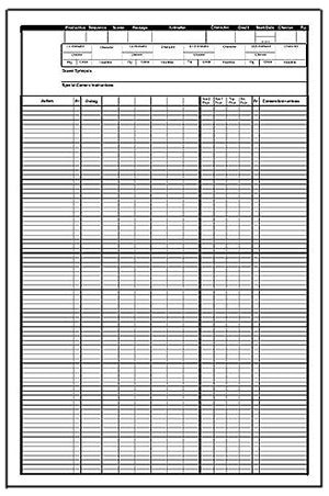 X-Sheets / Exposure Sheet 30 fps 50 Blank